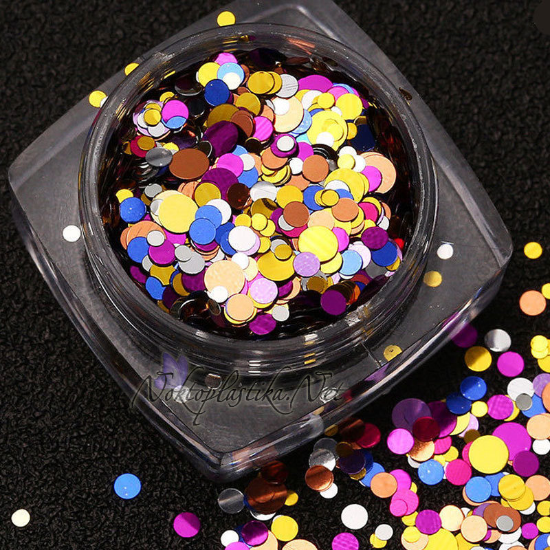 Цветни кръгли конфети за нокти