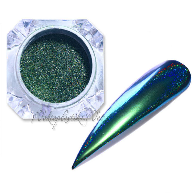 Зелен метален пигмент за нокти