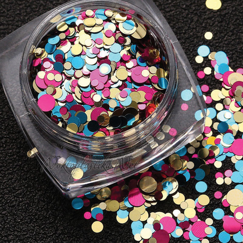 Цветни кръгли конфети за нокти