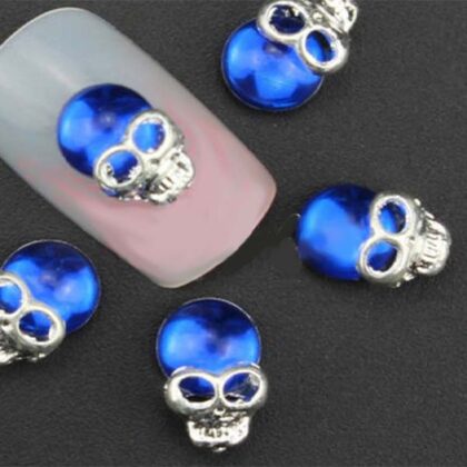 Сини черепи за декорация на нокти